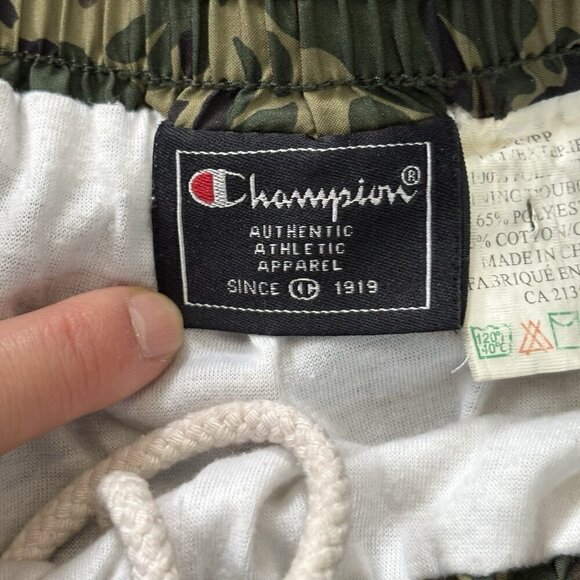 VTG Y2K Champion Snap Button Tearaway Track Pants Mens XS Green Sweatpants Baggy - Picture 13 of 16